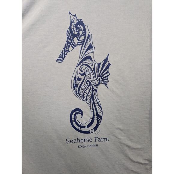 Anetik Performance Shirt Mens XL Fishing Seahorse Farm Hawaii UPF 30 Quick Dry - Picture 6 of 13